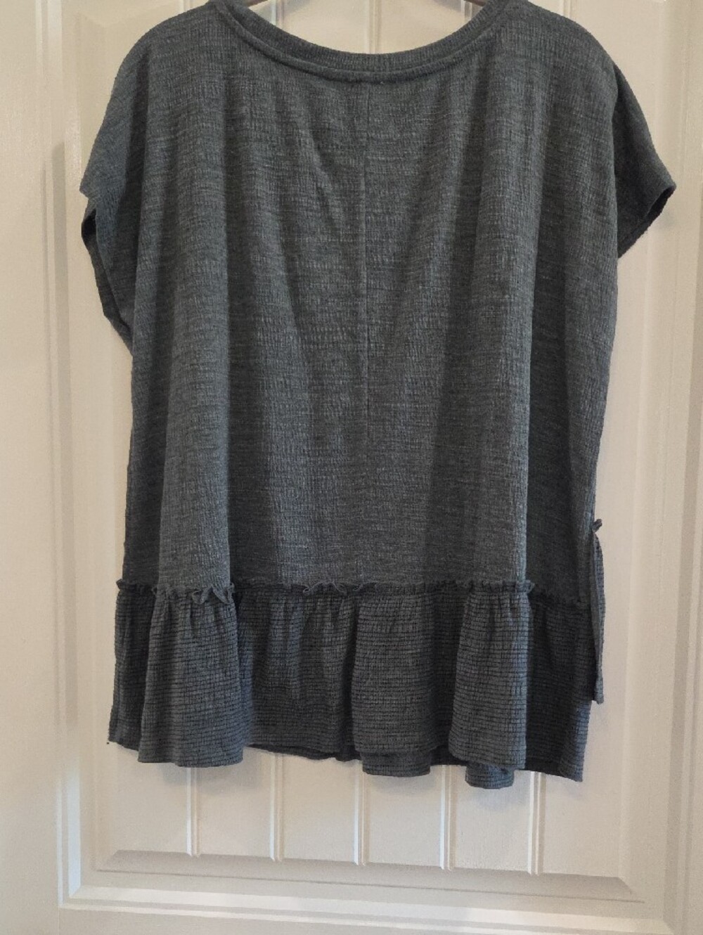 Hem & Thread Slate Gray Waffle-Knit Ruffle-Hem Tunic - Picture 3 of 5